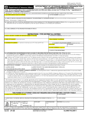 Appointment of Veterans Service Organization as Claimant's Representative