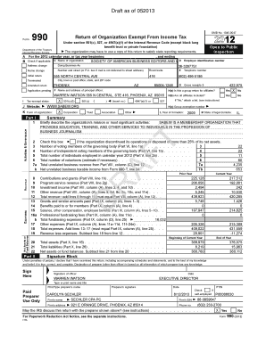Form 990 Tax Return for Exempt Organizations