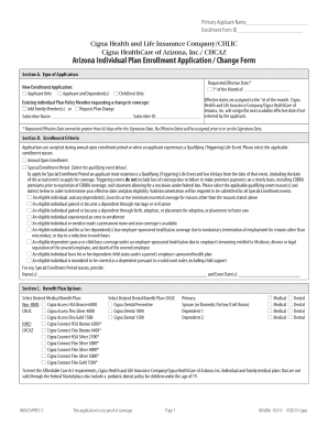 Arizona Individual Health Insurance Enrollment Form