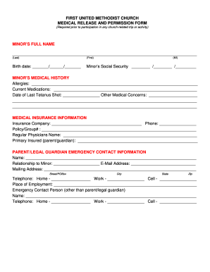 Medical Release and Permission Form