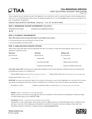 TIAA Cash Solutions Account Application