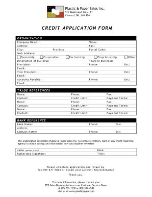 Credit Application Form
