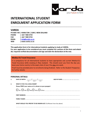 International Student Enrolment Application Form