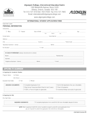 International Student Application Form