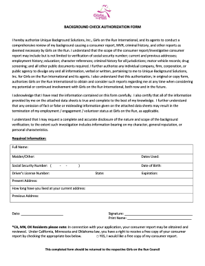 Fillable Online hendersonymca BACKGROUND CHECK AUTHORIZATION FORM -  Henderson Family YMCA - hendersonymca Fax Email Print - pdfFiller