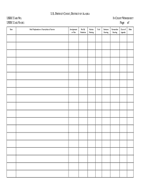 USDC Case Worksheet