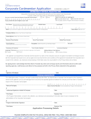 American Express Corporate Card Application
