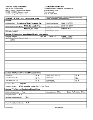 Material Safety Data Sheet