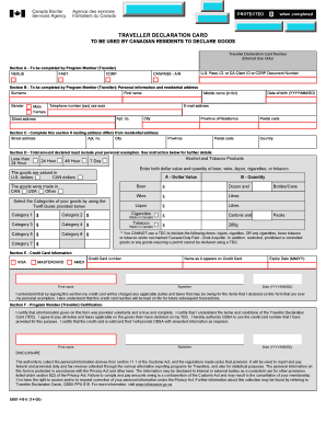 Traveller Declaration Card