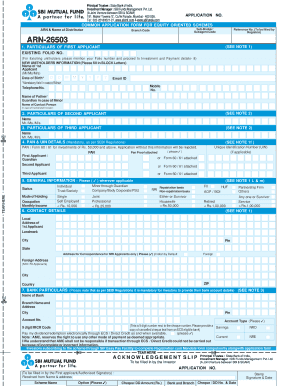 SBI Mutual Fund Application Form