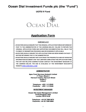 Ocean Dial Investment Fund Application Form