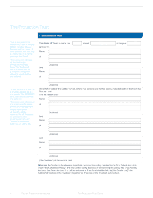 Protection Trust Deed