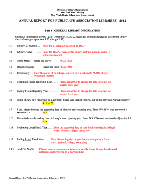 Annual Report for Public and Association Libraries