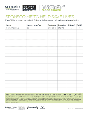 Anthony Nolan Donation Form