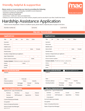 Hardship Assistance Application