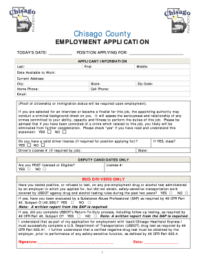 Chisago County Employment Application