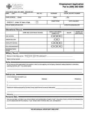 Employment Application Form