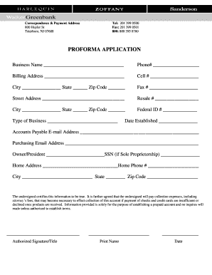 Proforma Application and Multi-Jurisdiction Sales Tax Certificate