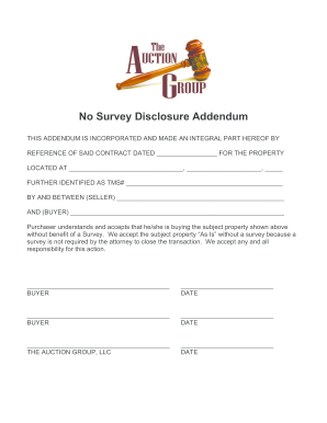 No Survey Disclosure Addendum