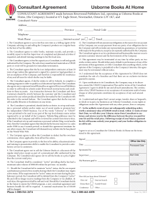 Consultant Agreement - Usborne Books at Home in Canada
