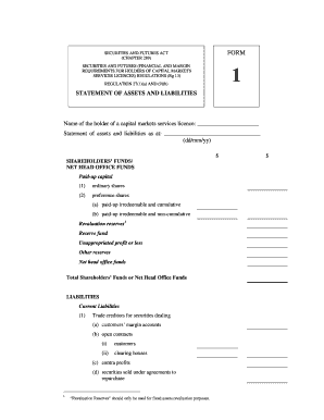 Singapore Financial Statement Form