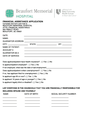 Financial Assistance Application