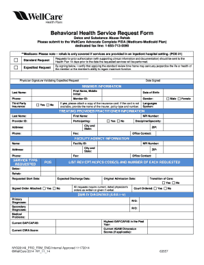 Behavioral Health Service Request Form
