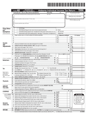 Alabama Individual Income Tax Return Form 40