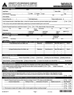 Assurity Life Insurance Application
