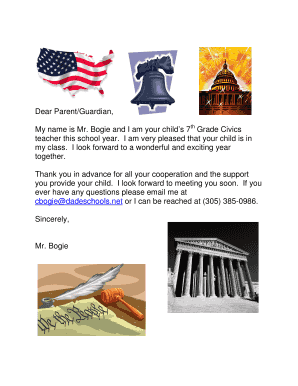 7th Grade Civics Syllabus and Parent Agreement