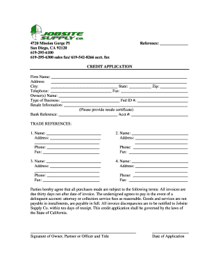 Credit Application Form