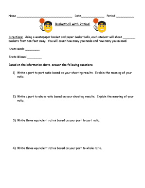 Basketball Shooting Ratio Worksheet