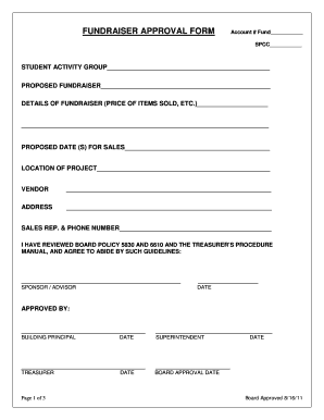 Fundraiser Approval Form