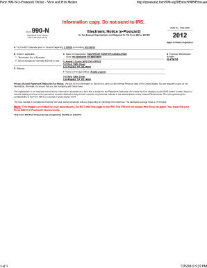 Form 990-N (e-Postcard) for Tax-Exempt Organizations