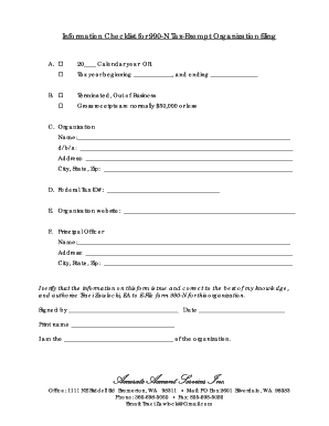 Form 990-N Tax-Exempt Organization Filing