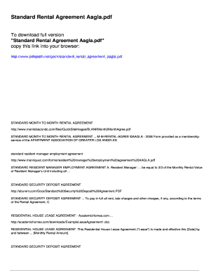 Standard Month-to-Month Rental Agreement