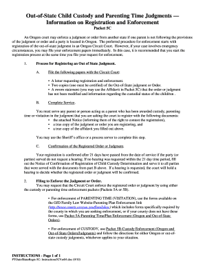 Oregon Out-of-State Child Custody Registration