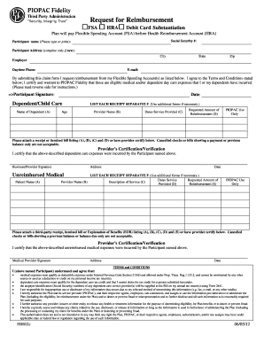 Request for Reimbursement FSA HRA