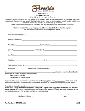 Credit Authorization Form