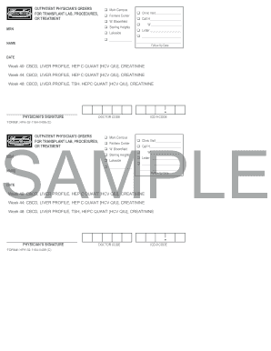 Transplant Lab Order Form