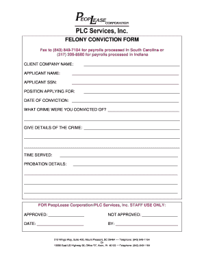 Felony Conviction Form
