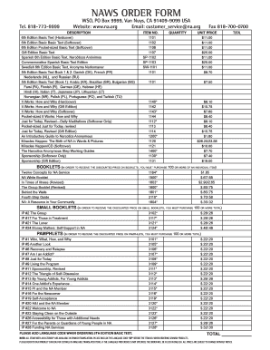 NAWS Order Form