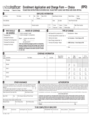 Enrollment Application and Change Form — Choice Plus