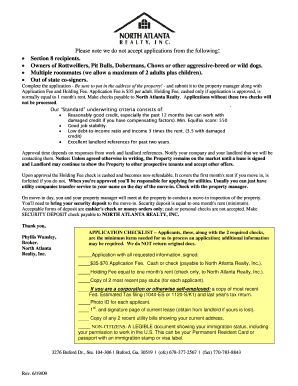 Georgia Residential Lease Application Form