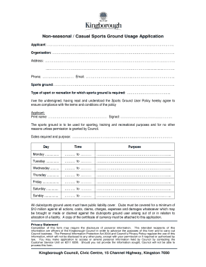 Sports Ground Usage Application
