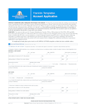 Franklin Templeton Account Application