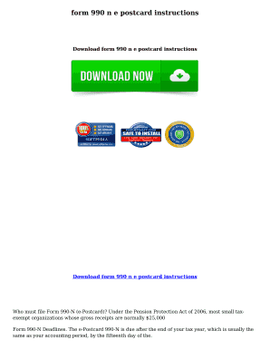 IRS Form 990-N e-Postcard Instructions