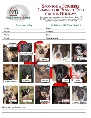 Dog Sponsorship Form