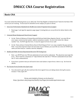 Fillable Online dmacc DMACC CNA Course Registration dmacc Fax Email Fillable Online dmacc DMACC CNA Course Registration dmacc Fax Email