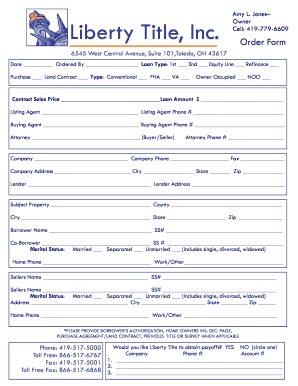 Liberty Title Order Form